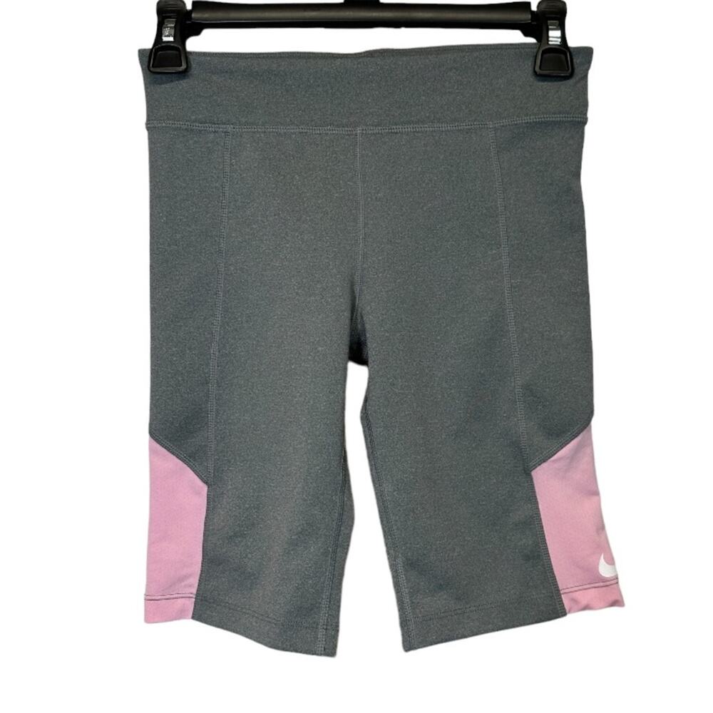 Nike Dri Fit Trophy Training Bike Activewear Gray & Pink Shorts Size L